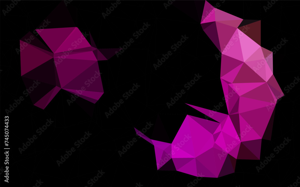 Wall mural light purple vector triangle mosaic template.