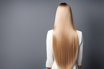 Obraz premium back view of a woman with beautiful healthy shiny hair