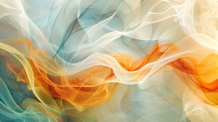 This image features silken waves flowing in a harmonious dance, rendered in a soft, soothing color palette that evokes tranquility. - obrazy, fototapety, plakaty