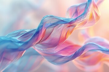 A flowing abstract form with a delicate pastel color gradient that gives a sense of gentle movement and softness. - obrazy, fototapety, plakaty