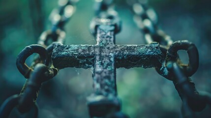 Cross Broken Chains.The Concept of Gaining Freedom.