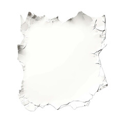 A piece of torn white paper isolated on white background