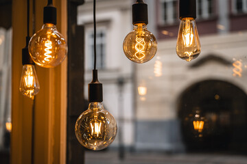 Beautifully lit, multiple lamp reflections