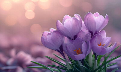 Spring Blossom: Elegant Crocus Vector with Bright Atmosphere and Versatile Layout.