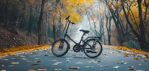 Fotobehang bike on the road © Adan