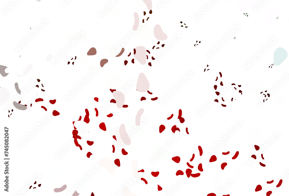 Poster light green, red vector background with abstract forms.