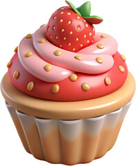 cupcake with strawberry