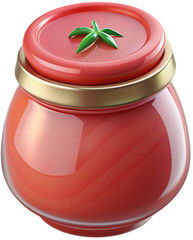glass jar with jam strawberry