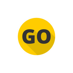 Go button icon isolated on transparent background