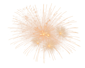festive fireworks on an isolated transparent background. Fireworks png, salute, explosion png