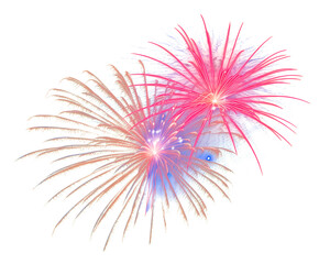 festive fireworks on an isolated transparent background. Fireworks png, salute, explosion png