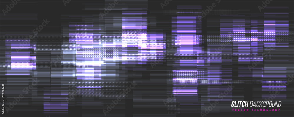 Poster glitch background. abstract noise effect, error signal, television technical problem. vector illustr