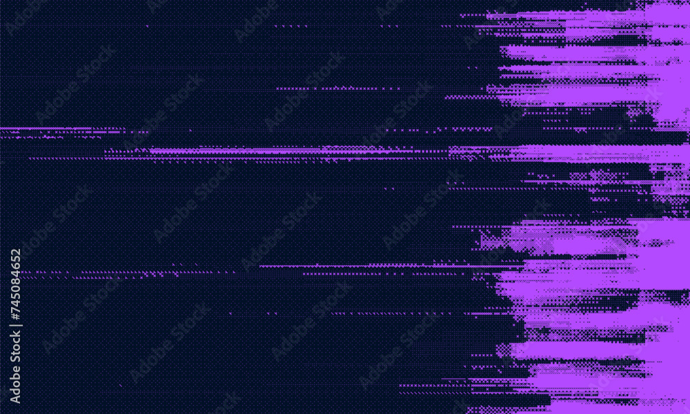 Poster glitch bitmap background. abstract pixel noise effect. halftone grunge texture. vector illustration.