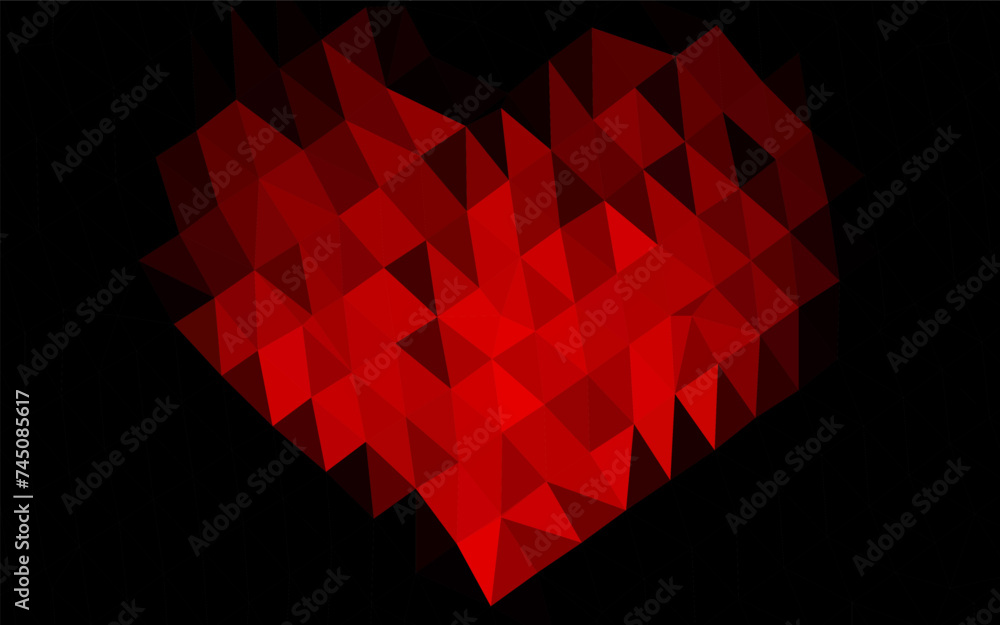 Poster light red vector triangle mosaic texture.