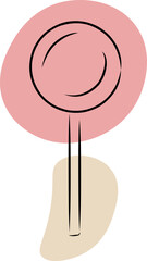 Lollipop, hand drawn sketch, vector. Hand drawn and colored spots.