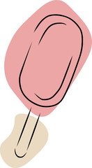 Popsicle, hand drawn sketch, vector. Hand drawn and colored spots.