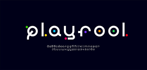 Design font, playful alphabet, letters from A to Z and numbers from 0 to 9, made game style, vector illustration 10EPS