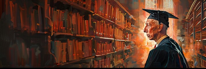 A Bookshelf of Fire A Monthly Reading Event Generative AI - obrazy, fototapety, plakaty