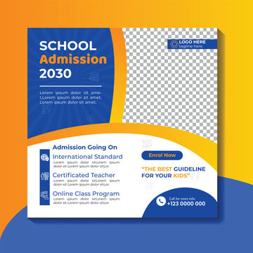 Back to school addmision banner social media post desin tenmplate