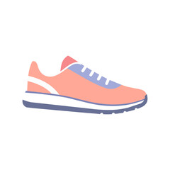 Pink running sneaker, icon symbol, on white isolated background. vector illustration