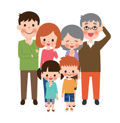 笑顔の二世帯家族