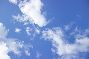 Abstract background. Natural background. Blue sky with white clouds. Soft focus. Copy space
