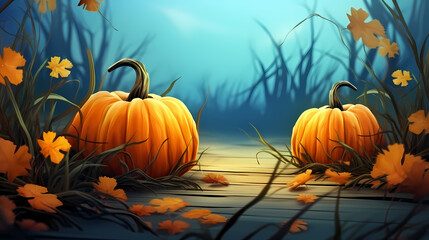Thanksgiving and Halloween pumpkins, pumpkin background