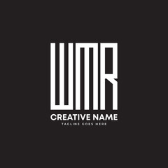 Creative line art Letter WMR logo design