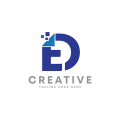 Creative Letter EP tech logo design