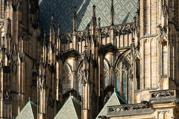  Details of the St. Vitus Cathedral in Prague.