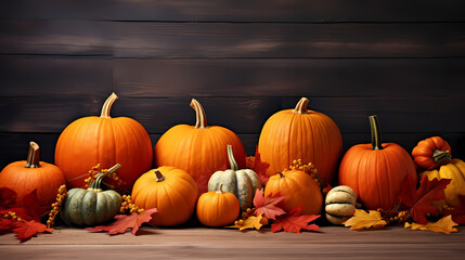 Thanksgiving and Halloween pumpkins, pumpkin background