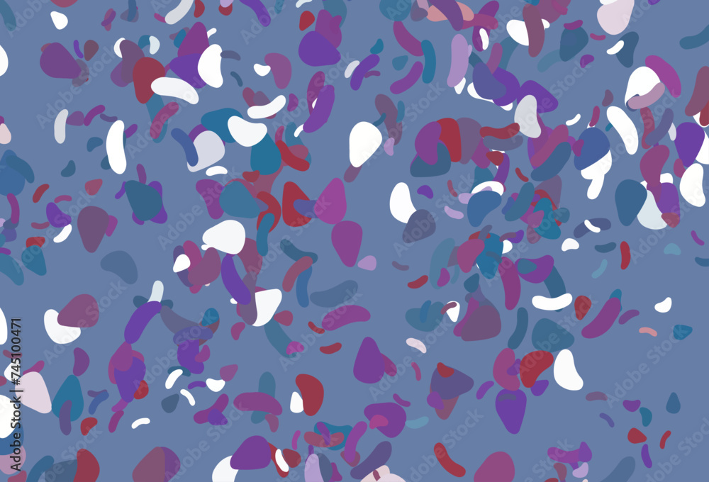 Poster light blue, red vector background with abstract forms.