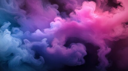 Dreamy blue and pink smoke swirls forming an abstract backdrop  - obrazy, fototapety, plakaty