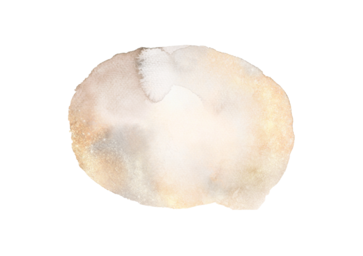 Abstract beige blob watercolor with gold texture 