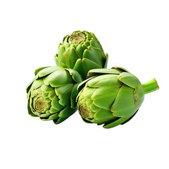 Obraz premium Green Artichokes, a Culinary Delight Isolated on Transparent Background.