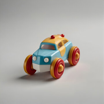 photography of plastic toys that resemble cars isolated on grey background. ai generative