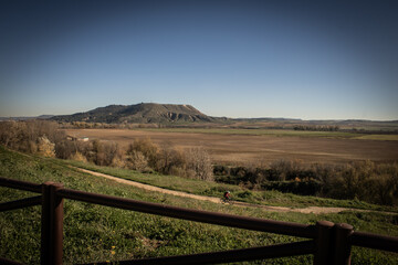 Person riding a bike in a beautiful landscape