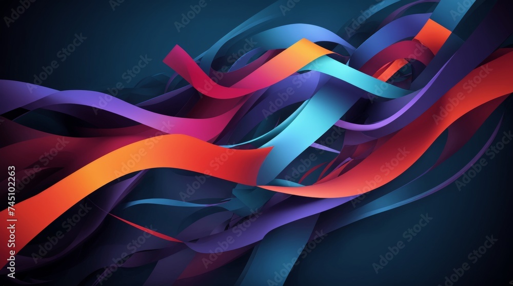 Poster exuberant colors ripple and flow in a dynamic abstract digital design