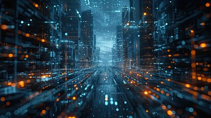 Obraz premium Modern software and bot technology in a smart, virtual world, depicting innovative support systems in business, captured in Documentary Photography style