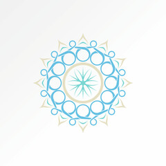 Logo design graphic concept creative premium vector stock abstract sign anatolian culture wool carpet motif design Related interior oriental beautiful