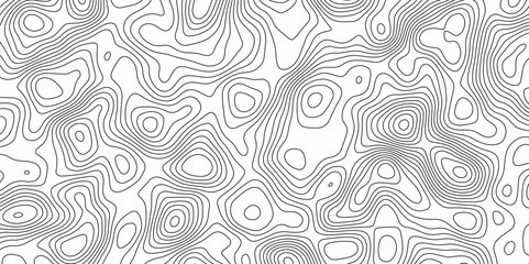Topo contour map on white background, Universe topography map on white background. Topo contour map contour mapping of maps. Ocean topographic line map with curvy wave isolines vector.