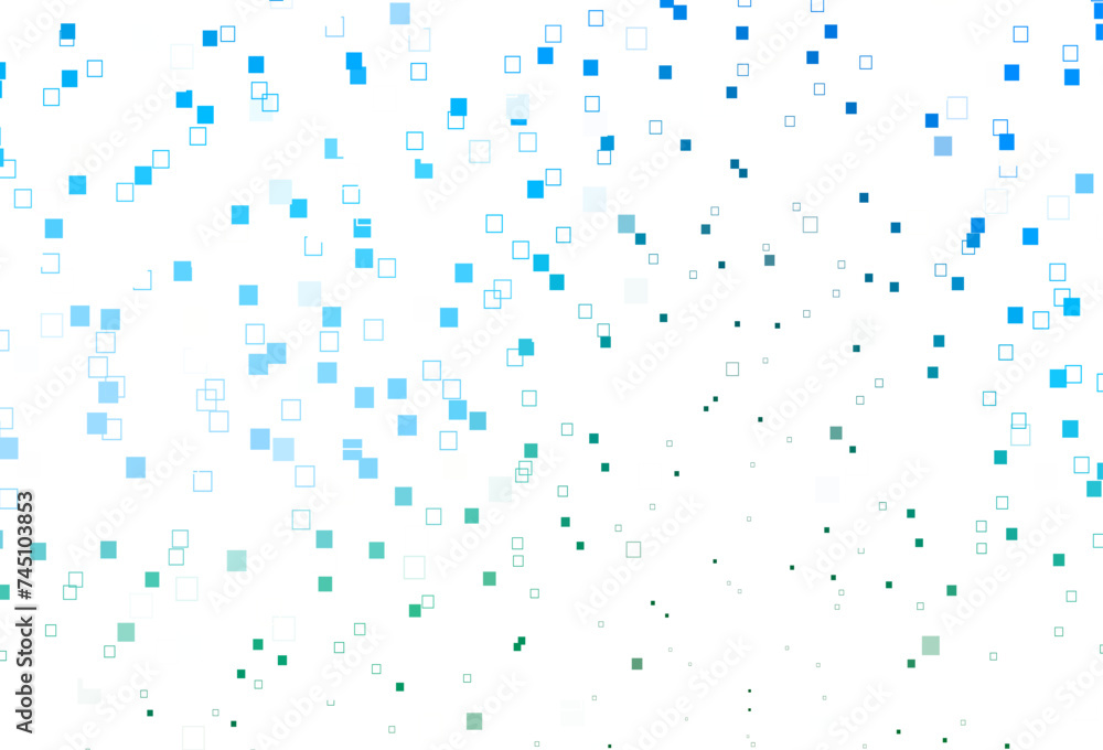 Poster light blue, green vector texture with rectangular style.
