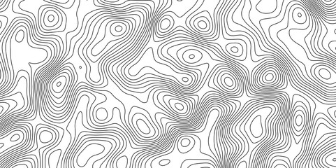 Topo contour map on white background, Universe topography map on white background. Topo contour map contour mapping of maps. Ocean topographic line map with curvy wave isolines vector.