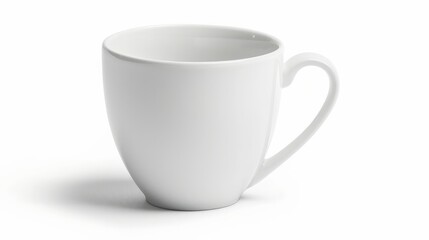 White ceramic mug. Isolated on a white