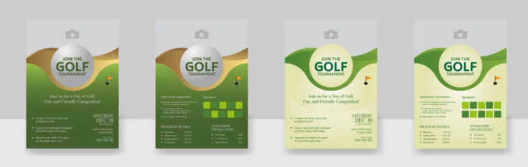 Fotobehang Golf Flyer Vector layout design template for extreem sport event, tournament or championship © Hosain