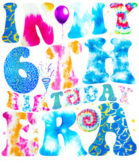 in my 6th birthday era design with groovy style PNG 