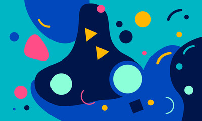 Fototapeta premium Abstract Background with vibrant and playful shapes dances in a colorful world. Vector. Eps10