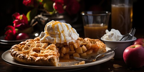 Traditional apple pie baked food natural desert culinary recept scene