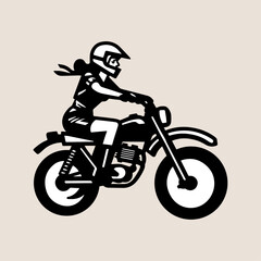 Illustration of Female Dirt Bike Rider