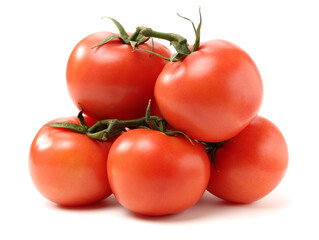 fresh tomatoes on white background 